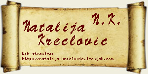 Natalija Kreclović vizit kartica